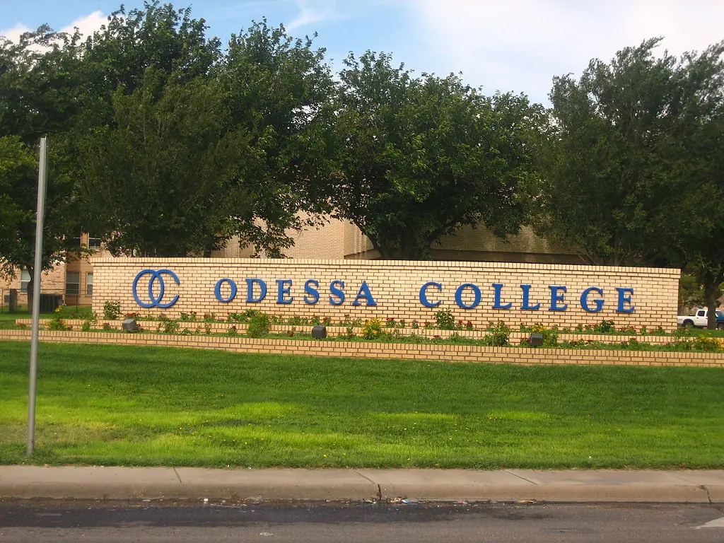 Odessa College entrance sign in Odessa, Texas